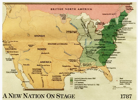Aunque os parezca increíble, así era el mapa de Norteamérica en 1787