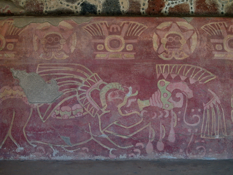 Detalle de los murales del Palacio de los Jaguares