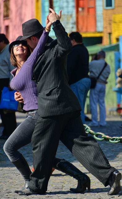 Bailando tango en La Boca