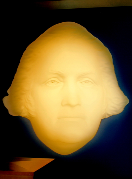 Rostro de George Washington en la sala de exposiciones de Mount Vernon