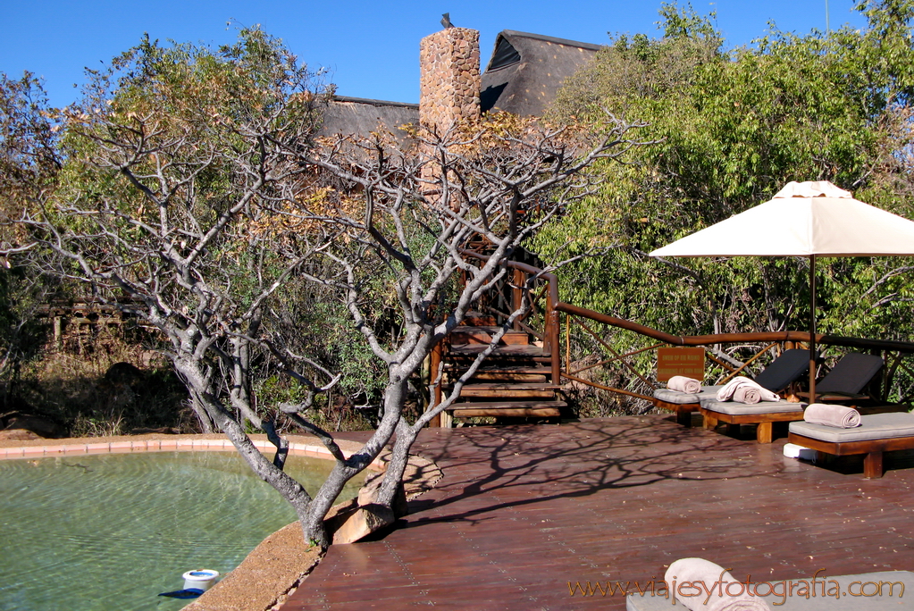 Terraza con piscina en Nungubane