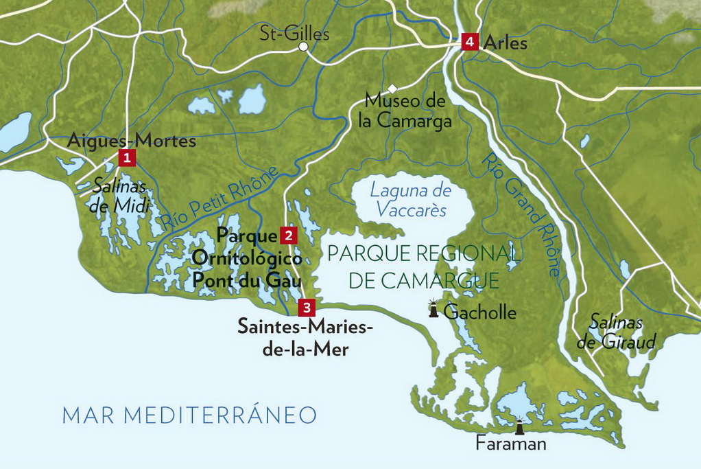 National Geographic mapa de La Camargue