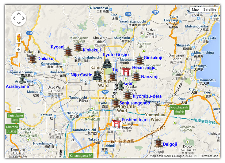 Mapa Turistico Kyoto Castellontours Mapa Turistico Kyoto Castellontours