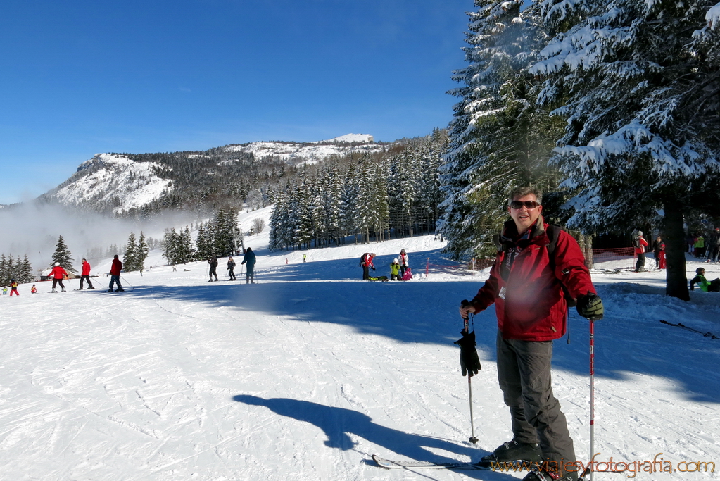 Esquiando en los Alpes franceses 