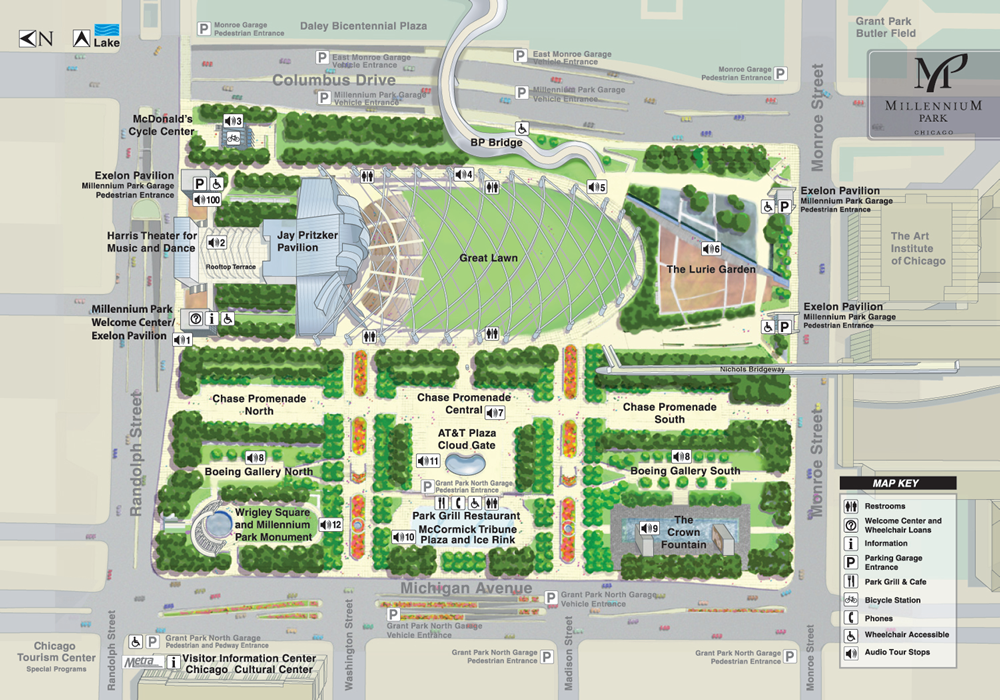 Chicago Millennium Park mapa