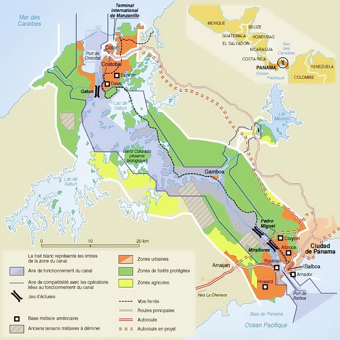 Mapa del Canal de Panama Mapa del Canal de Panama