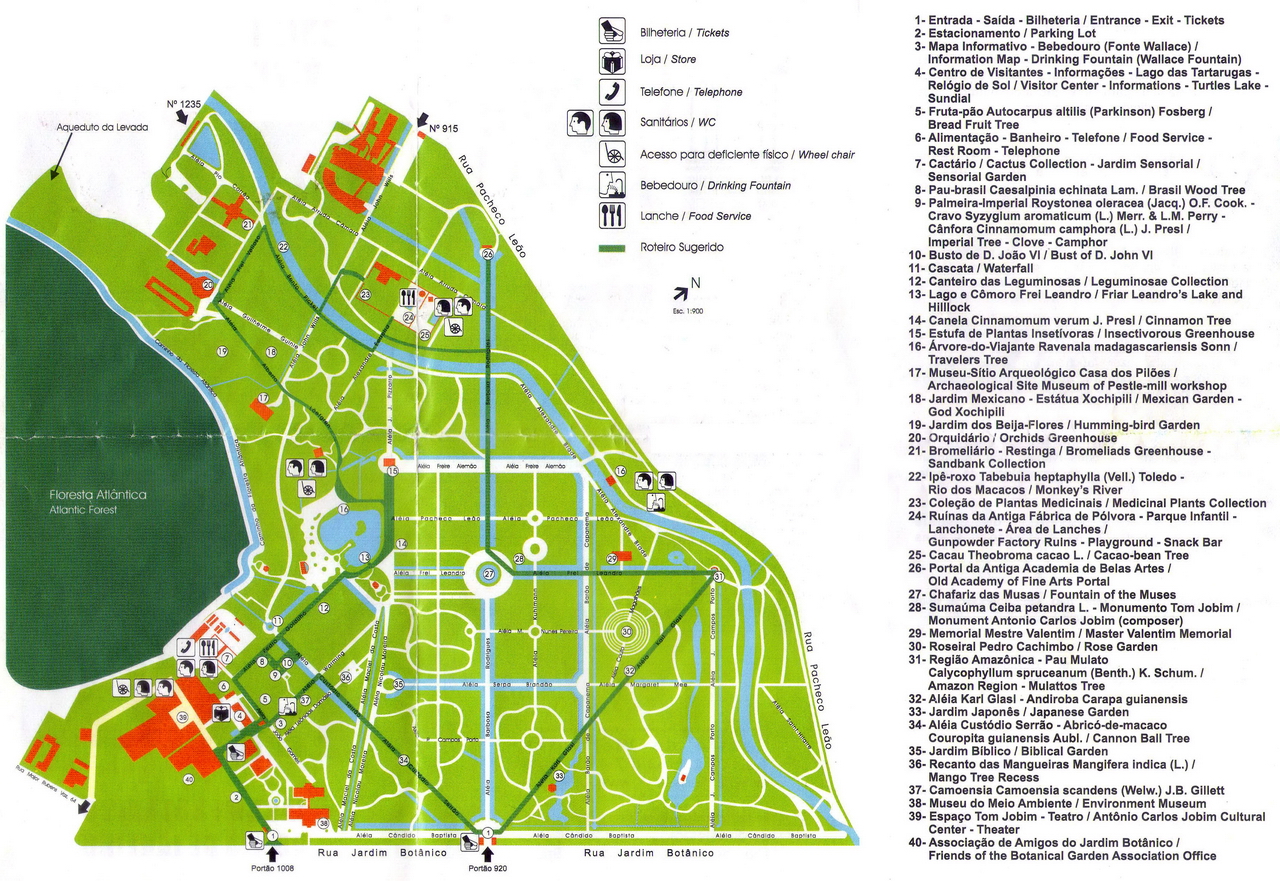 Mapa del Jardín Botánico Rio de Janeiro Mapa del Jardín Botánico Rio de Janeiro