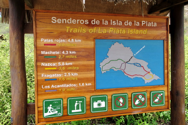 Mapa y rutas de la Isla de la Plata Mapa y rutas de la Isla de la Plata