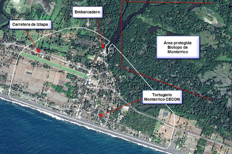 Mapa de Monterrico Mapa de Monterrico