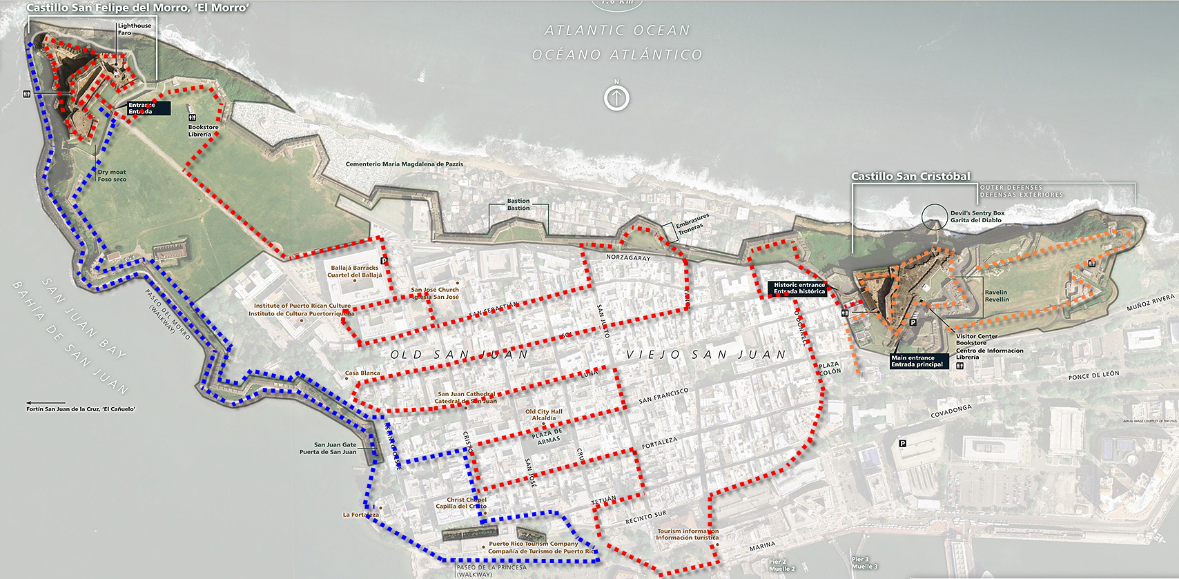 Mapa de rutas por el Viejo San Juan Mapa de rutas por el Viejo San Juan