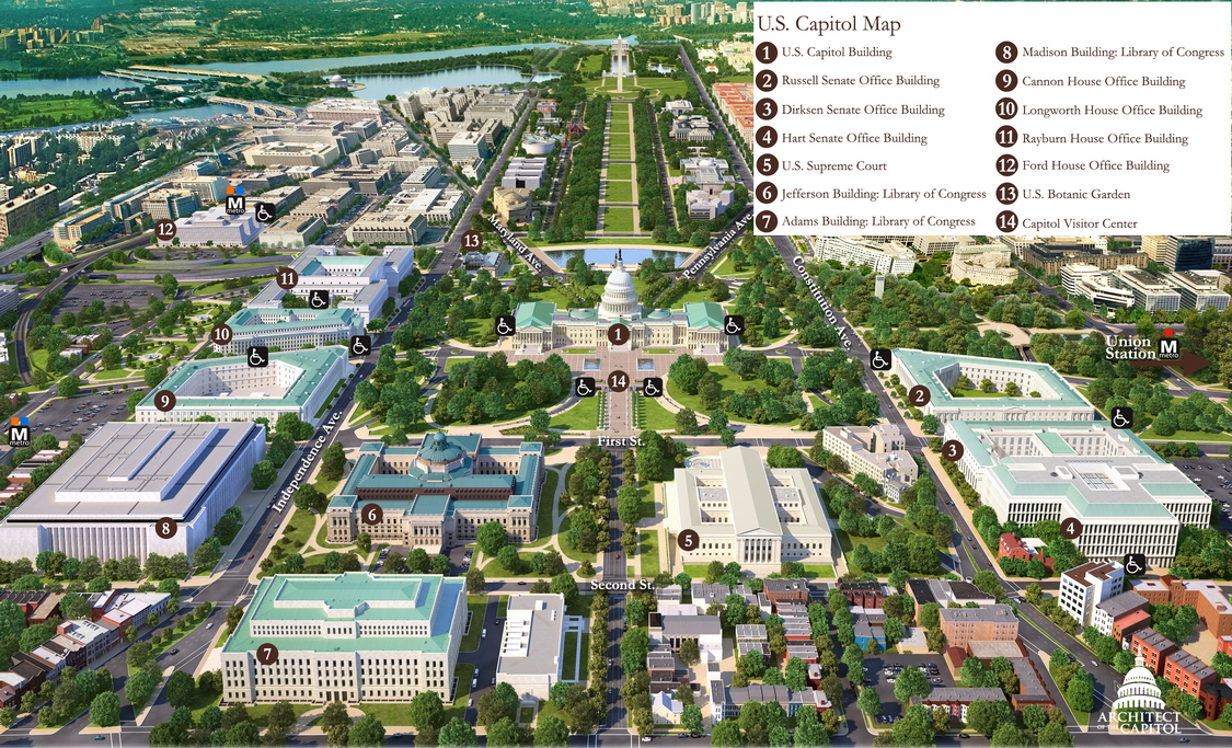 Mapa de Capitol Hill en Washington DC Mapa de Capitol Hill en Washington DC