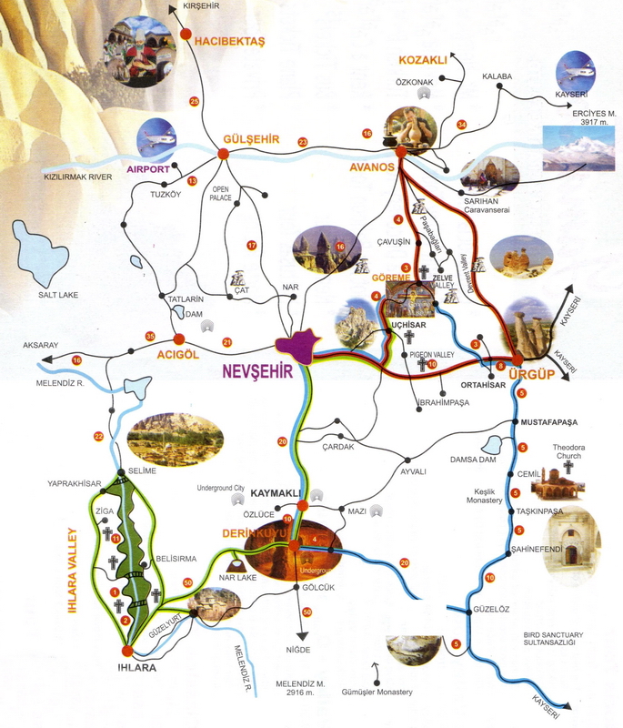 mapa de Capadocia mapa de Capadocia