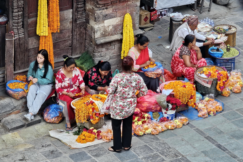 katmandu vendedoras de flores