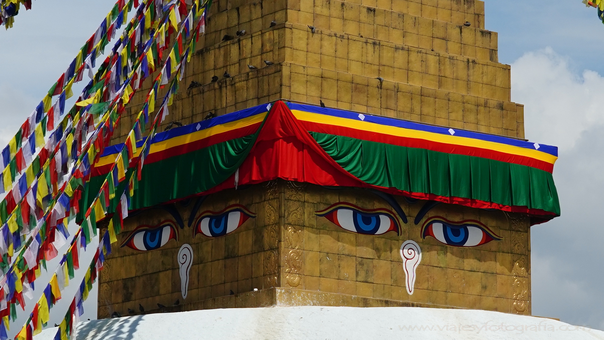 Boudhanath ojos estupa Katmandu