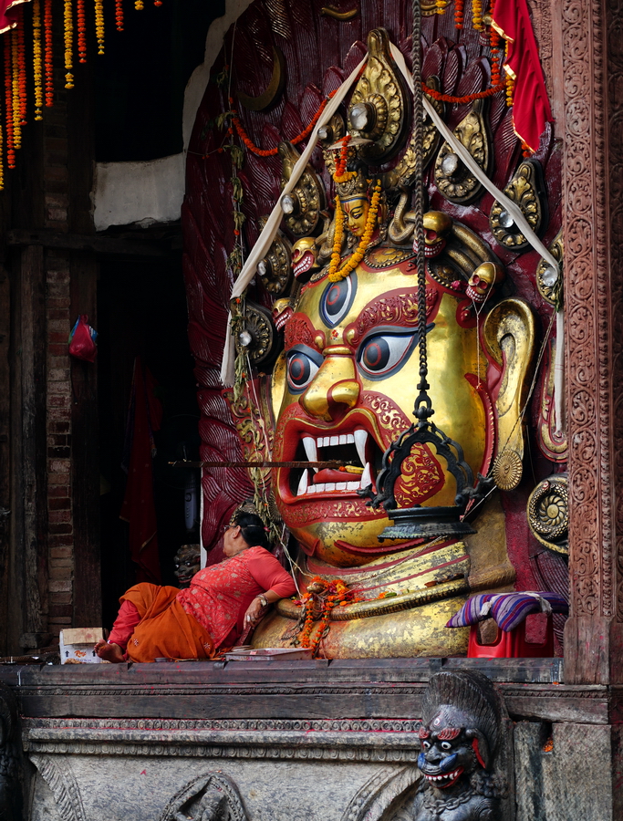 Dioses en Durbar Square Katmandu Nepal