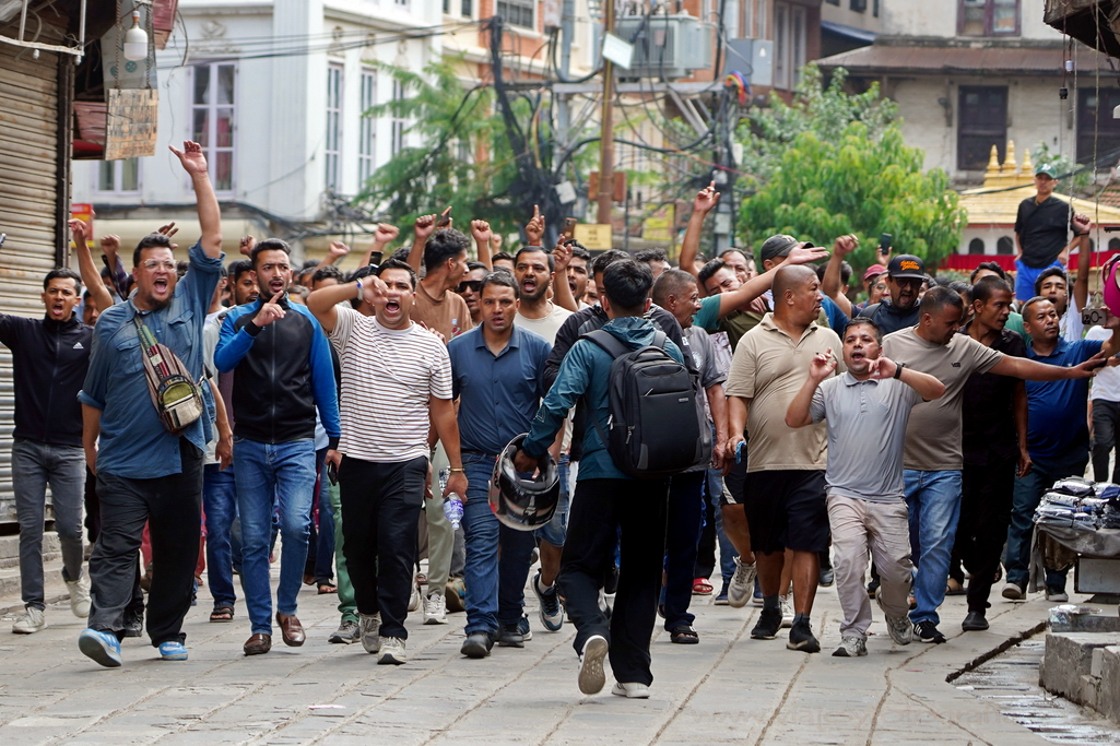 Manifestacion popular Katmandu Nepal