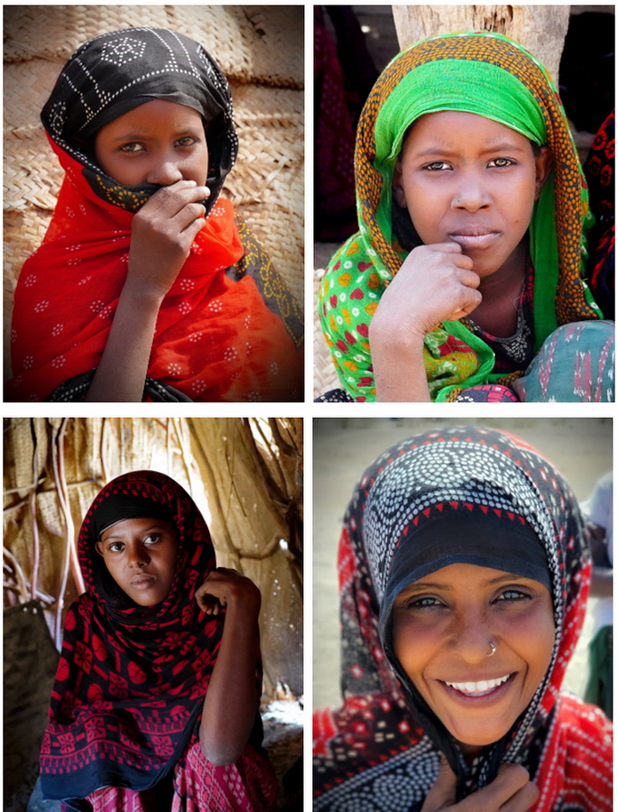 retratos jovenes afar en el Danakil