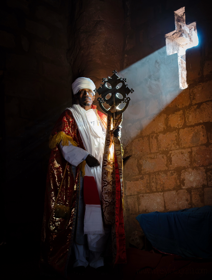 En una iglesia de Lalibela
